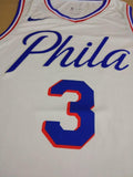 Men 3 Allen Iverson Jersey White Philadelphia 76ers Jersey Swingman
