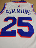 Men 25 Ben Simmons Jersey White Philadelphia 76ers Jersey Special