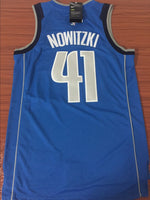 Men 41 Dirk Nowitzki Jersey Blue Dallas Mavericks Swingman Fanatics