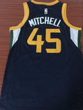 Men 45 Donovan Mitchell Jersey Black Blue Utah Jazz Fanatics Swingman