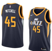 Men 45 Donovan Mitchell Utah Jazz Jersey Navy Blue Fanatics Swingman