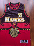 Men 55 Dikembe Mutombo Jersey Red Atlanta Hawks Throwback Swingman