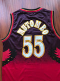 Men 55 Dikembe Mutombo Jersey Red Atlanta Hawks Throwback Swingman