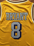 Men 8 Kobe Bryant Jersey Yellow Christmas Los Angeles Lakers Swingman Jersey