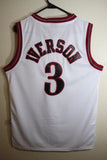Men 3 Allen Iverson Jersey White Philadelphia 76ers Throwback Swingman
