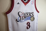 Men 3 Allen Iverson Jersey White Philadelphia 76ers Throwback Swingman
