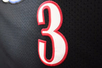 Men 3 Allen Iverson Jersey Black Philadelphia 76ers Throwback Swingman
