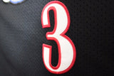 Men 3 Allen Iverson Jersey Black Philadelphia 76ers Throwback Swingman