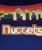 Men 3 Allen Iverson Jersey Blue Denver Nuggets Throwback Swingman