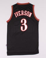 Men 3 Allen Iverson Jersey Black Philadelphia 76ers Jersey Swingman