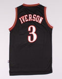 Men 3 Allen Iverson Jersey Black Philadelphia 76ers Jersey Swingman