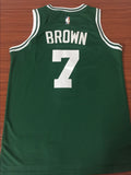 Men 7 Jaylen Brown Jersey Green Boston Celtics Jersey Swingman Fanatics