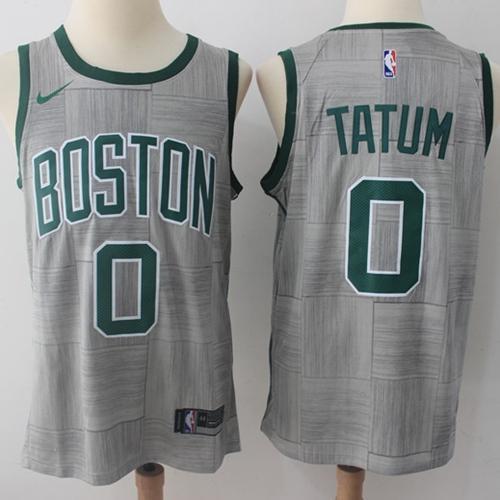 Men 0 Jayson Tatum Jersey City Edition Gray Boston Celtics Jersey Fanatics
