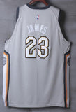 Men 23 Lebron James the Land Jersey Gray Cleveland Cavaliers City Player