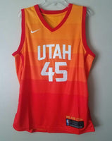 Men 45 Donovan Mitchell Jersey City edition Yellow Orange Utah Jazz