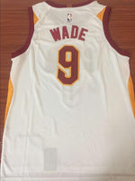 Men CAVS 9 Dwyane Wade Jersey White Cleveland Cavaliers Fanatics Icon edition
