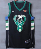 Men 34 Giannis Antetokounmpo Jersey Black Milwaukee Bucks Authentic Player
