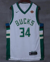 Men 34 Giannis Antetokounmpo Jersey White Milwaukee Bucks Player version
