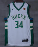 Men 34 Giannis Antetokounmpo Jersey White Milwaukee Bucks Player version