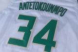 Men 34 Giannis Antetokounmpo Jersey White Milwaukee Bucks Player version