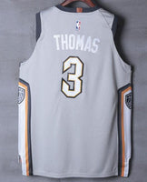 Men 3 Isaiah Thomas Jersey the Land Gray Cleveland Cavaliers Jersey City Edition