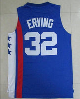 Men 32 Julius Erving Jersey New York Nets Blue Hardwood Classic
