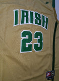 Men 23 Lebron James Swingman Jersey Gold Mary IRISH High School Jersey