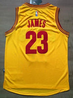 Men CAVS 23 Lebron James Swingman Jersey Yellow Cleveland Cavaliers Jersey