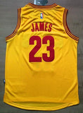 Men CAVS 23 Lebron James Swingman Jersey Yellow Cleveland Cavaliers Jersey