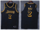 Men 2 Lonzo Ball Jersey Black Los Angeles Lakers Jersey Swingman Player