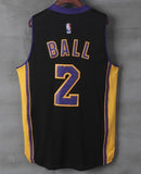 Men 2 Lonzo Ball Swingman Jersey Black Los Angeles Lakers Jersey Swingman