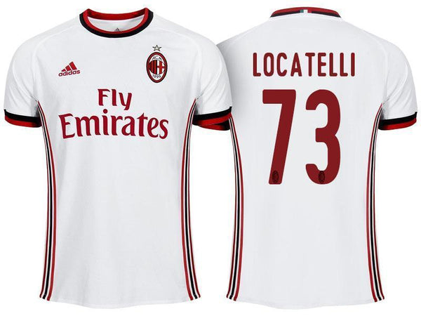Men 73 Manuel Locatelli Jersey Away Soccer AC Milan Jersey 2018 Serie A