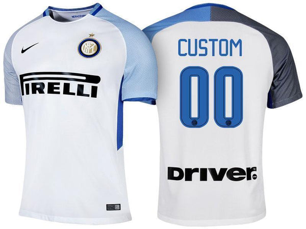Men 00 Custom Jersey Away Soccer Inter Milan FC Jersey 2018 Serie A
