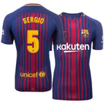 Men 5 Sergio Busquets Jersey Soccer Barcelona Jersey 2018 La Liga