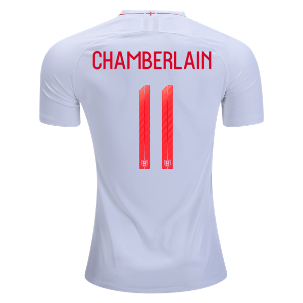Men #11 Chamberlain Jersey Home England National 2018 FIFA World Cup