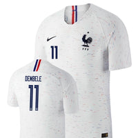 Men #11 Dembele Jersey White France National 2018 FIFA World Cup