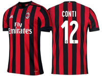 Men 12 Andrea Conti Jersey Home Soccer AC Milan Jersey 2018 Serie A