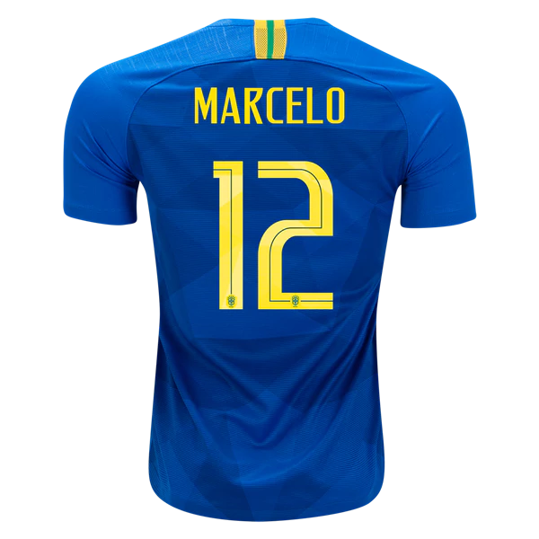 Men #12 Marcelo Jersey Away Brazil National 2018 FIFA World Cup