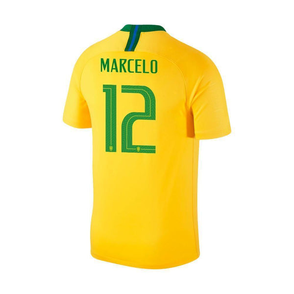Men #12 Marcelo Jersey Home Brazil National 2018 FIFA World Cup