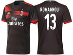 Men 13 Alessio Romagnoli Jersey Away Soccer AC Milan Jersey 2018 Serie A