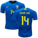 Men #14 David Luiz Jersey Away Brazil National 2018 FIFA World Cup