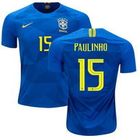 Men #15 Paulinho Jersey Away Brazil National 2018 FIFA World Cup