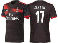 Men 17 Cristian Zapata Jersey Away Soccer AC Milan Jersey 2018 Serie A