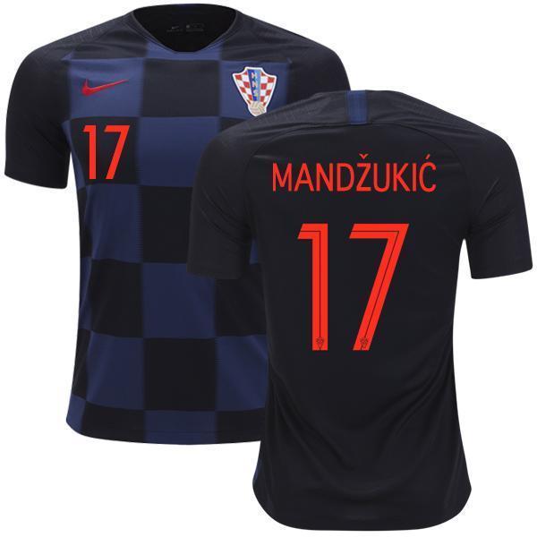 Men #17 Mario Mandžukić Jersey Croatia National 2018 FIFA World Cup Player