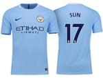 Men 17 Sun Jihai Jersey Home Soccer Manchester City Jersey Premier League