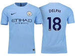 Men 18 Fabian Delph Jersey Home Soccer Manchester City Jersey Premier League