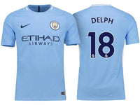 Men 18 Fabian Delph Jersey Home Soccer Manchester City Jersey Premier League