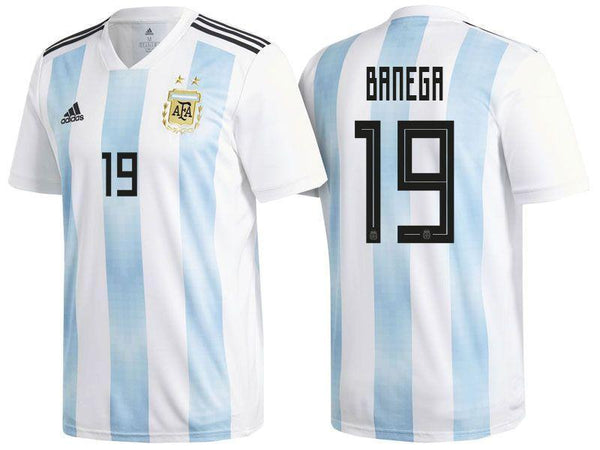 Men #19 Éver Banega Jersey Argentina National 2018 FIFA World Cup Fanatics