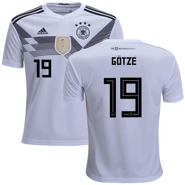 Men #19 Gotze Jersey Home Germany National 2018 FIFA World Cup