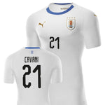 Men #21 Edinson Cavani Jersey Uruguay National 2018 FIFA World Cup Player